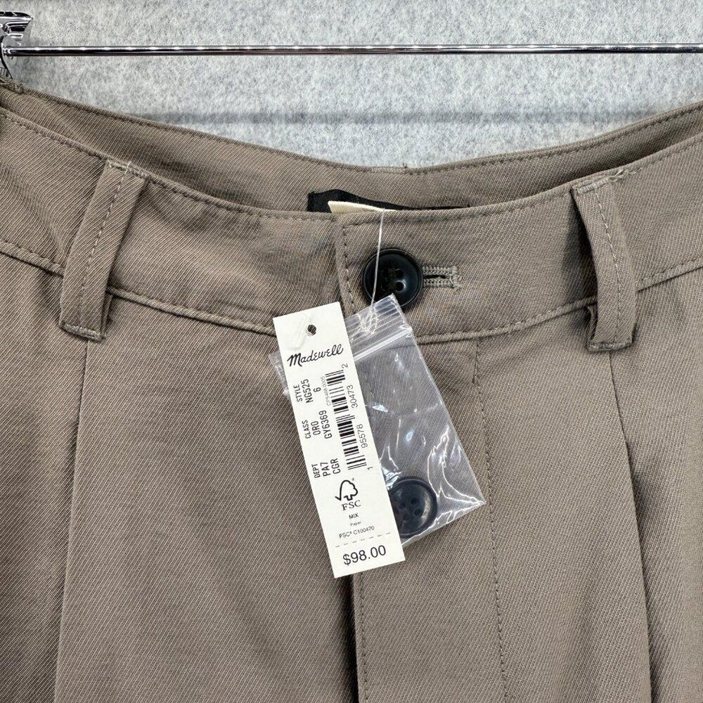 NWT Madewell Womens Size 6 Barroway Wide-Leg Crop Pants Pleated Trousers Tan - Picture 6 of 15